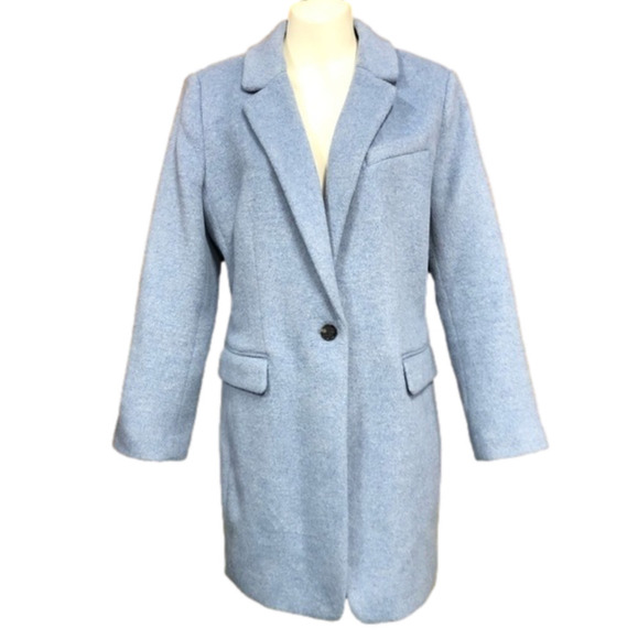 𝅺LOFT ice blue winter coat Size Large Petite - Picture 1 of 8